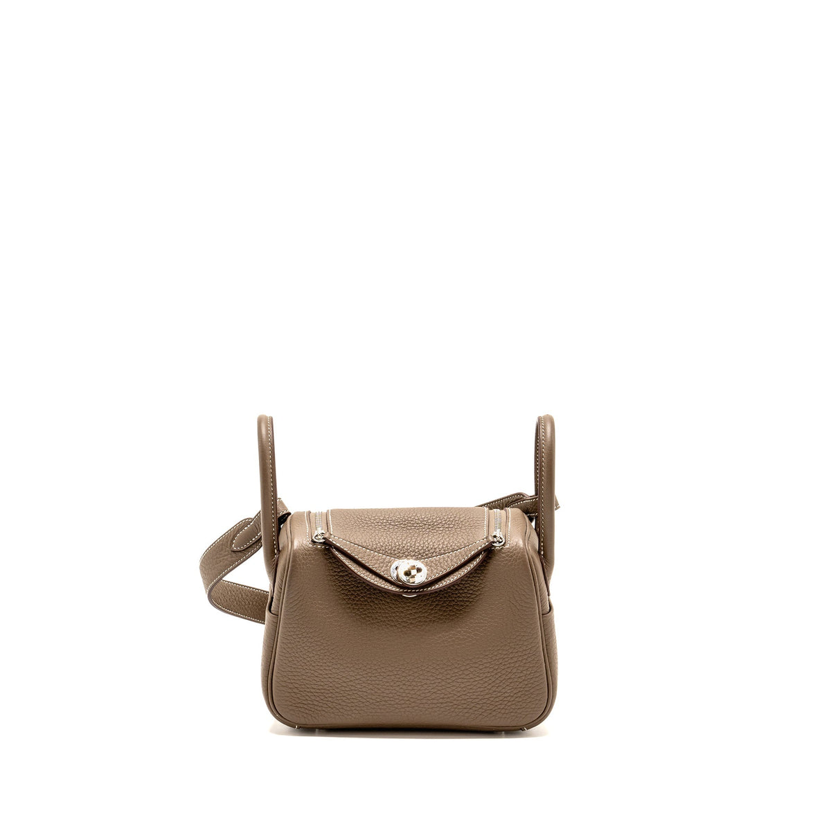 Hermes Mini Lindy Clemence Etoupe SHW