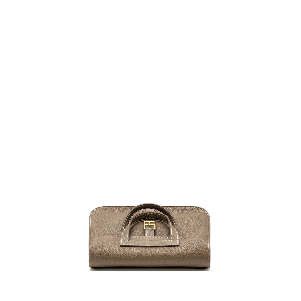 Hermes Halzan 25 Clemence Etoupe GHW