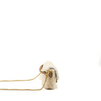 FENDI MINI BAGUETTE SHEEPSKIN BEIGE/ WHITE GHW