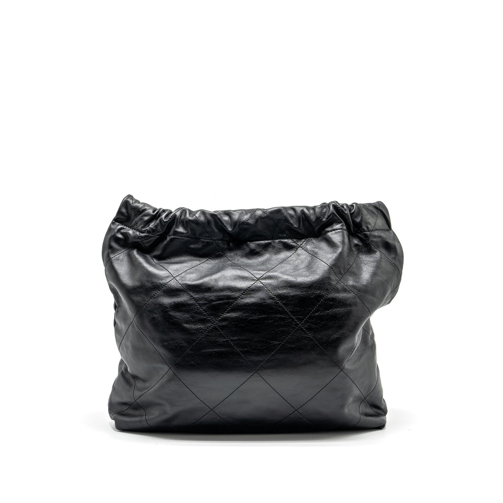 CHANEL MEDIUM 22 BAG CALFSKIN BLACK SHW (MICROCHIP)