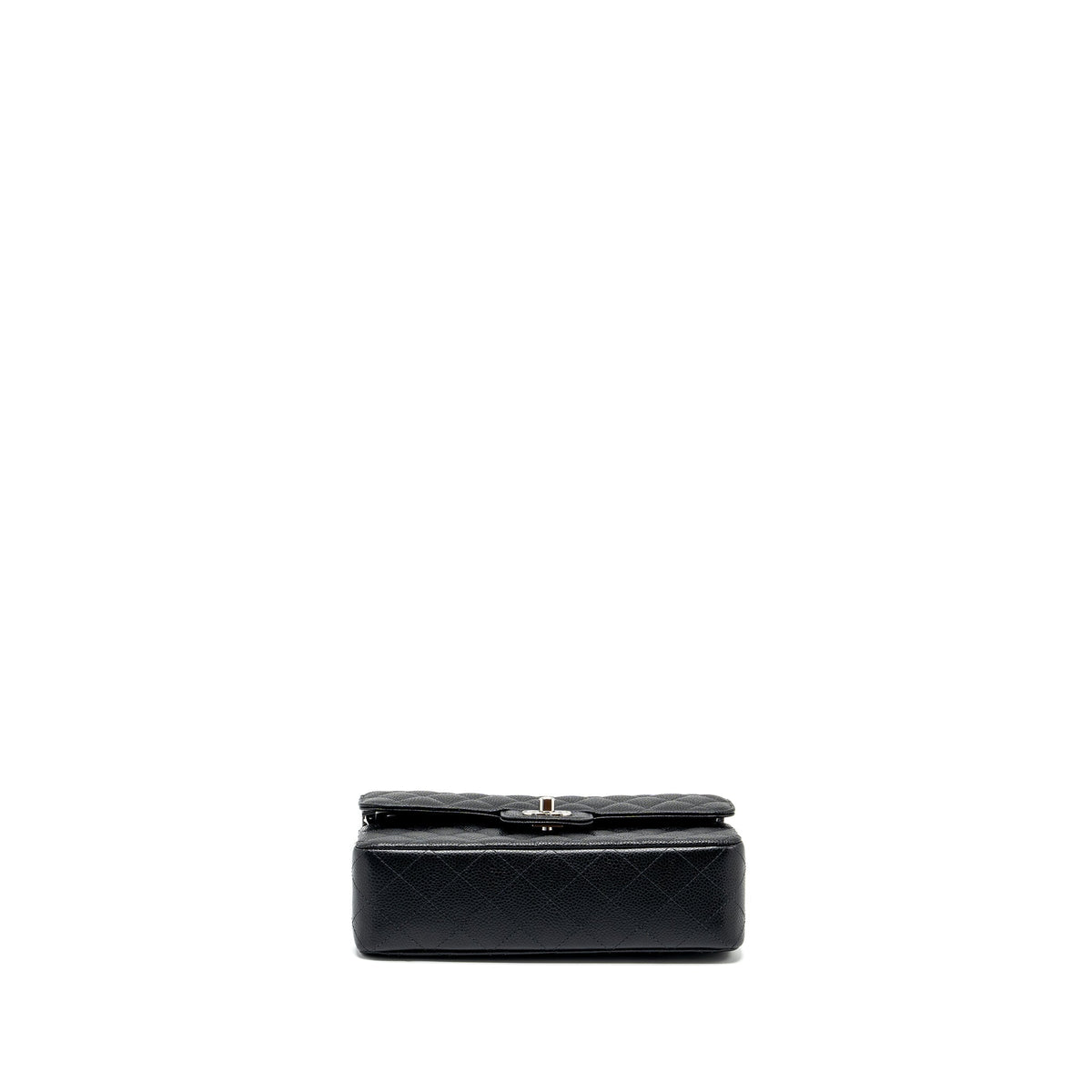CHANEL SMALL CLASSIC DOUBLE FLAP BAG CAVIAR BLACK SHW (MICROCHIP)