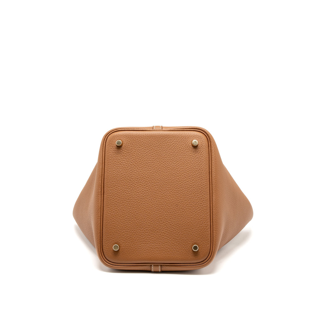 Hermes Picotin 22 Lock Bag Clemence Gold GHW