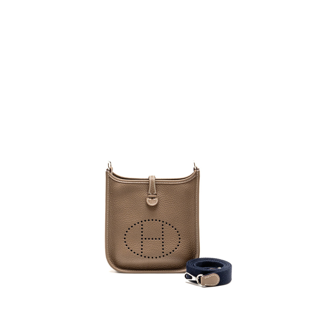 Hermes Mini Evelyne Clemence Etoupe SHW