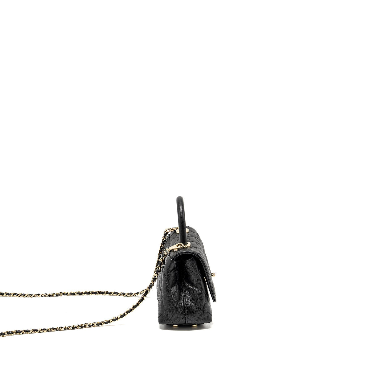 CHANEL MINI COCOHANDLE CAVIAR BLACK LGHW (MICROCHIP)