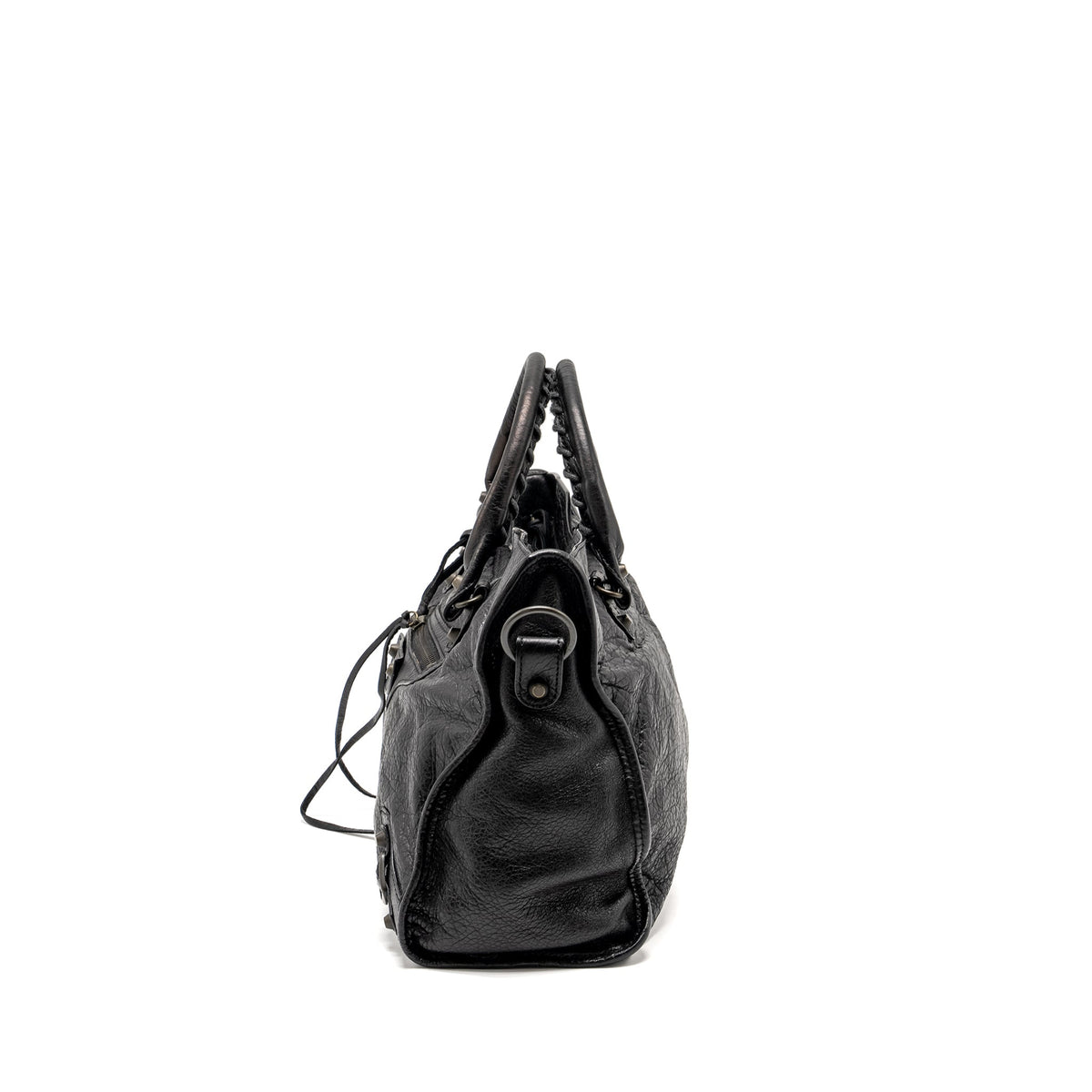 BALENCIAGA GIANT CITY BAG LEATHER BLACK RUTHENIUM HARDWARE