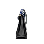 HERMES HERBAG 39 ZIP BAG BERLINE CANVAS / LEATHER BLACK / BLUE SHW
