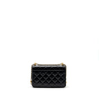 CHANEL 24C GOLD CRUSH WALLET ON CHAIN CALFSKIN BLACK GHW (MICROCHIP)