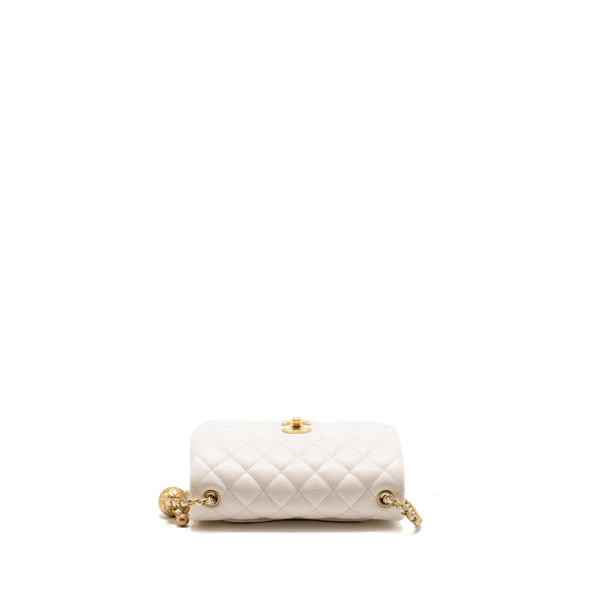 Chanel 26c Pearl Crush mini rectangular flap bag lambskin white GHW (microchip)