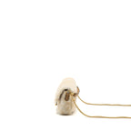 FENDI MINI BAGUETTE SHEEPSKIN BEIGE/ WHITE GHW