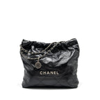 CHANEL MEDIUM 22 BAG CALFSKIN BLACK SHW (MICROCHIP)
