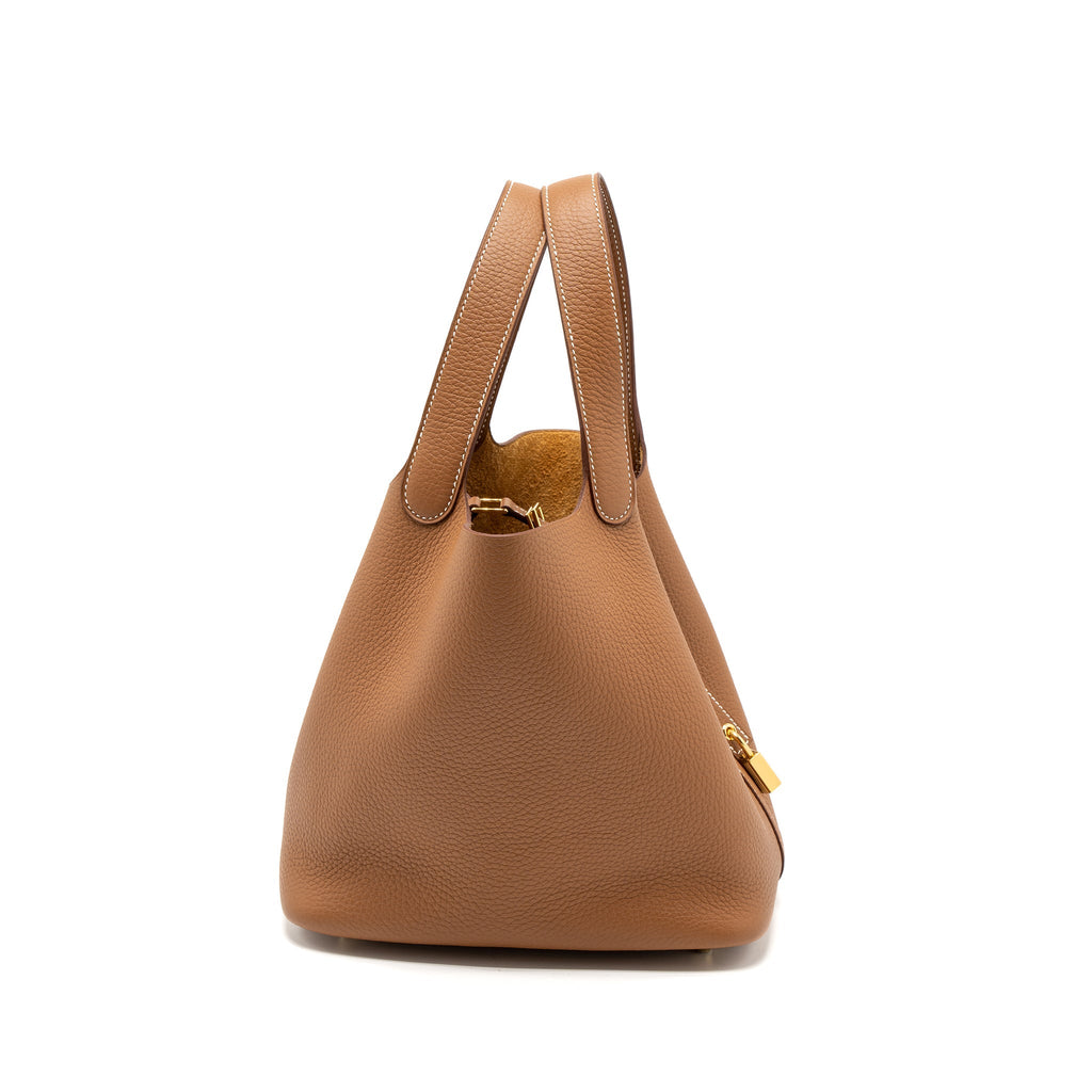 Hermes Picotin 22 Lock Bag Clemence Gold GHW