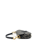 DIOR MEDIUM SADDLE BAG BLUE OBLIQUE JACQUARD CANVAS GHW