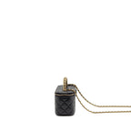 CHANEL TOP HANDLE LONG VANITY LAMBSKIN BLACK GHW(MICROCHIP)