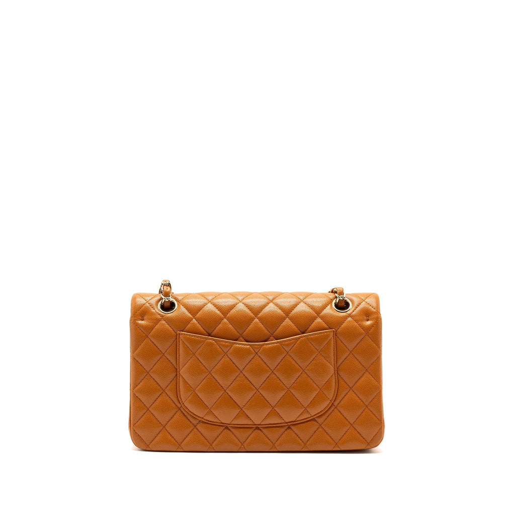 CHANEL MEDIUM CLASSIC DOUBLE FLAP BAG CAVIAR CARAMEL LGHW(MICROCHIP)