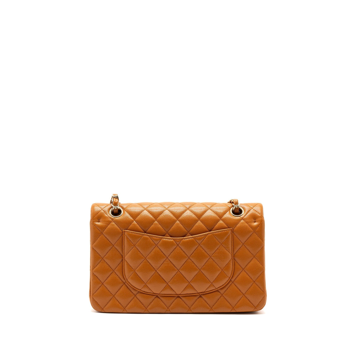 CHANEL MEDIUM CLASSIC DOUBLE FLAP BAG CAVIAR CARAMEL LGHW(MICROCHIP)