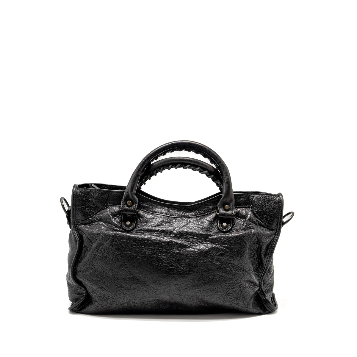 BALENCIAGA GIANT CITY BAG LEATHER BLACK RUTHENIUM HARDWARE