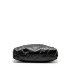 CHANEL MEDIUM 22 BAG SHINY CALFSKIN BLACK GHW (MICROCHIP)