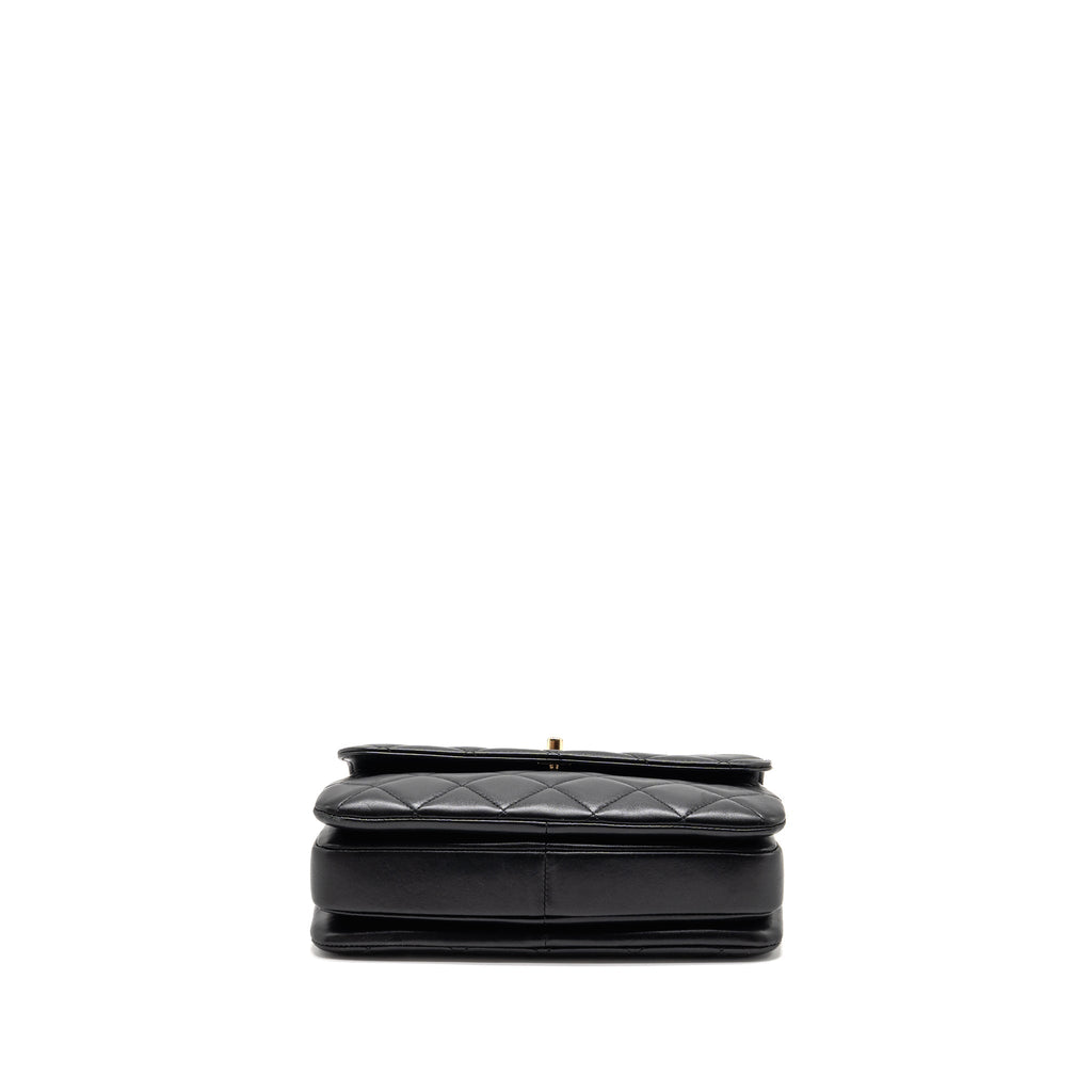 CHANEL TOP HANDLE TRENDY CC FLAP BAG LAMBSKIN BLACK LGHW