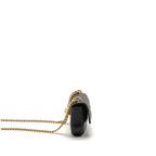 CHANEL COCO LOVE MINI FLAP WALLET WITH CHAIN CAVIAR BLACK GHW (MICROCHIP)