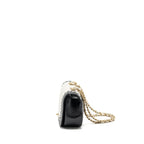 CHANEL QUILTED FLAP BAG LAMBSKIN WHITE/ BLACK GHW