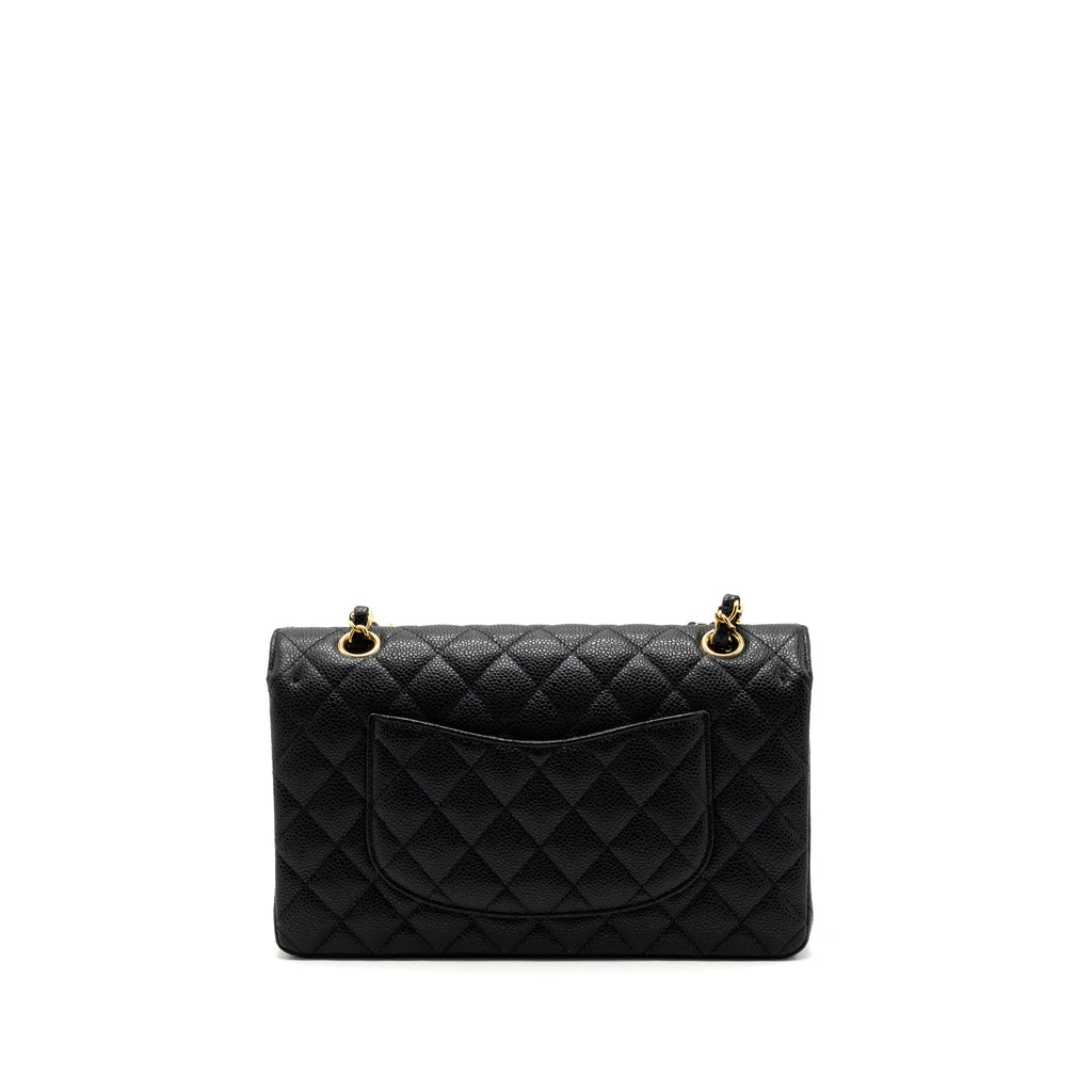 CHANEL MEDIUM CLASSIC DOUBLE FLAP BAG CAVIAR BLACK GHW(MICROCHIP)