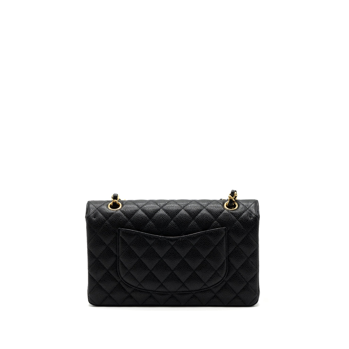 CHANEL MEDIUM CLASSIC DOUBLE FLAP BAG CAVIAR BLACK GHW(MICROCHIP)
