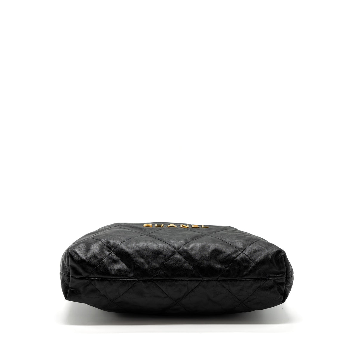 CHANEL MEDIUM 22 BAG SHINY CALFSKIN BLACK BRUSHED GHW(MICROCHIP)
