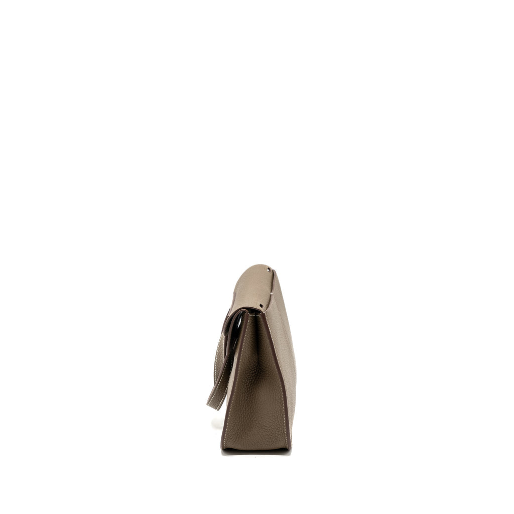 Hermes Halzan 25 Clemence Etoupe GHW