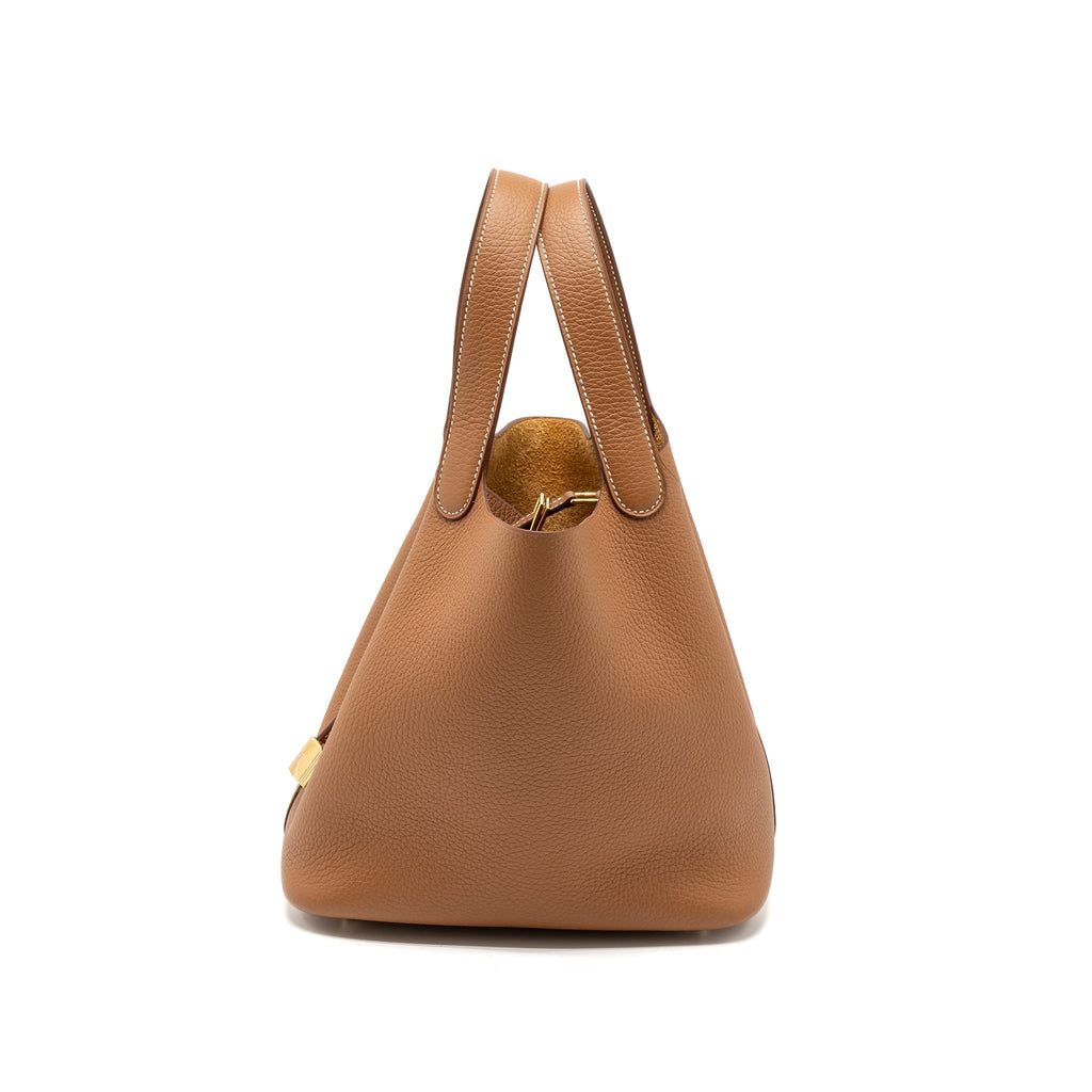 Hermes Picotin 22 Lock Bag Clemence Gold GHW