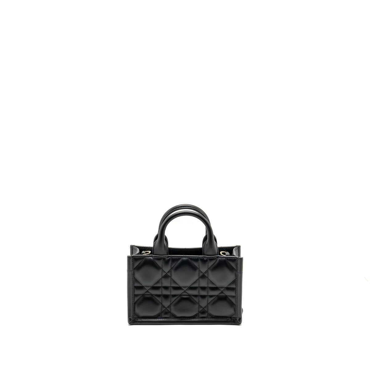 DIOR DIORAMOUR MINI DIOR BOOK TOTE MACROCANNAGE CALFKSIN BLACK LGHW