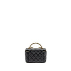 CHANEL TOP HANDLE LONG VANITY LAMBSKIN BLACK GHW(MICROCHIP)