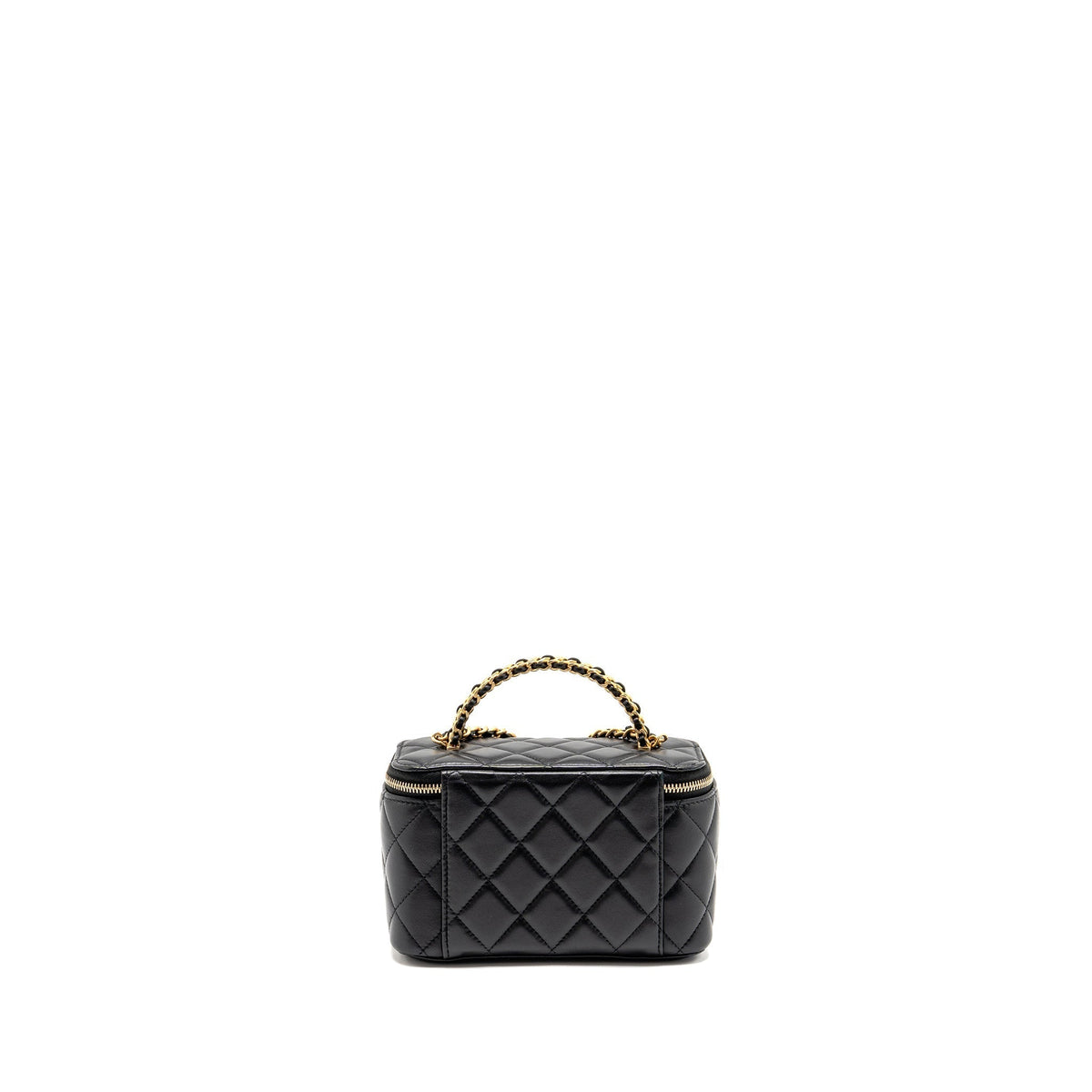 CHANEL TOP HANDLE LONG VANITY LAMBSKIN BLACK GHW(MICROCHIP)