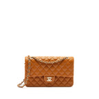 CHANEL MEDIUM CLASSIC DOUBLE FLAP BAG CAVIAR CARAMEL LGHW(MICROCHIP)