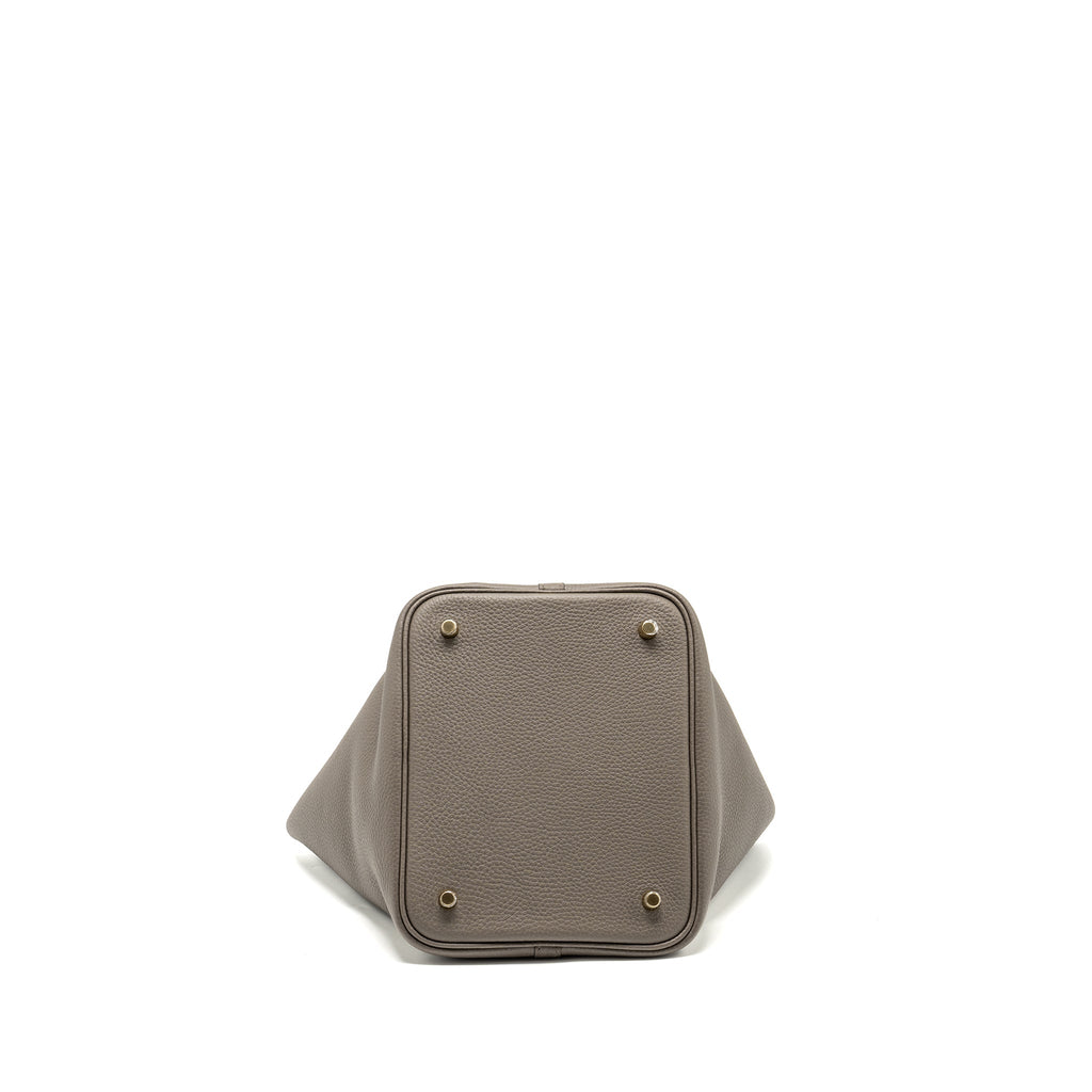 Hermes Picotin 22 Lock Bag Clemence Gris Etain GHW
