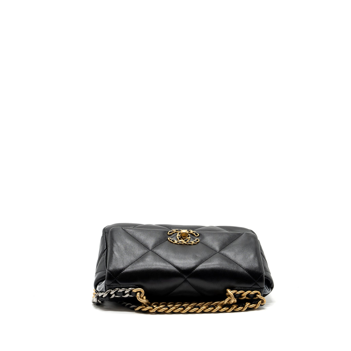 CHANEL SMALL 19 BAG LAMBSKIN BLACK MULTICOLOUR HARDWARE  (MICROCHIP)