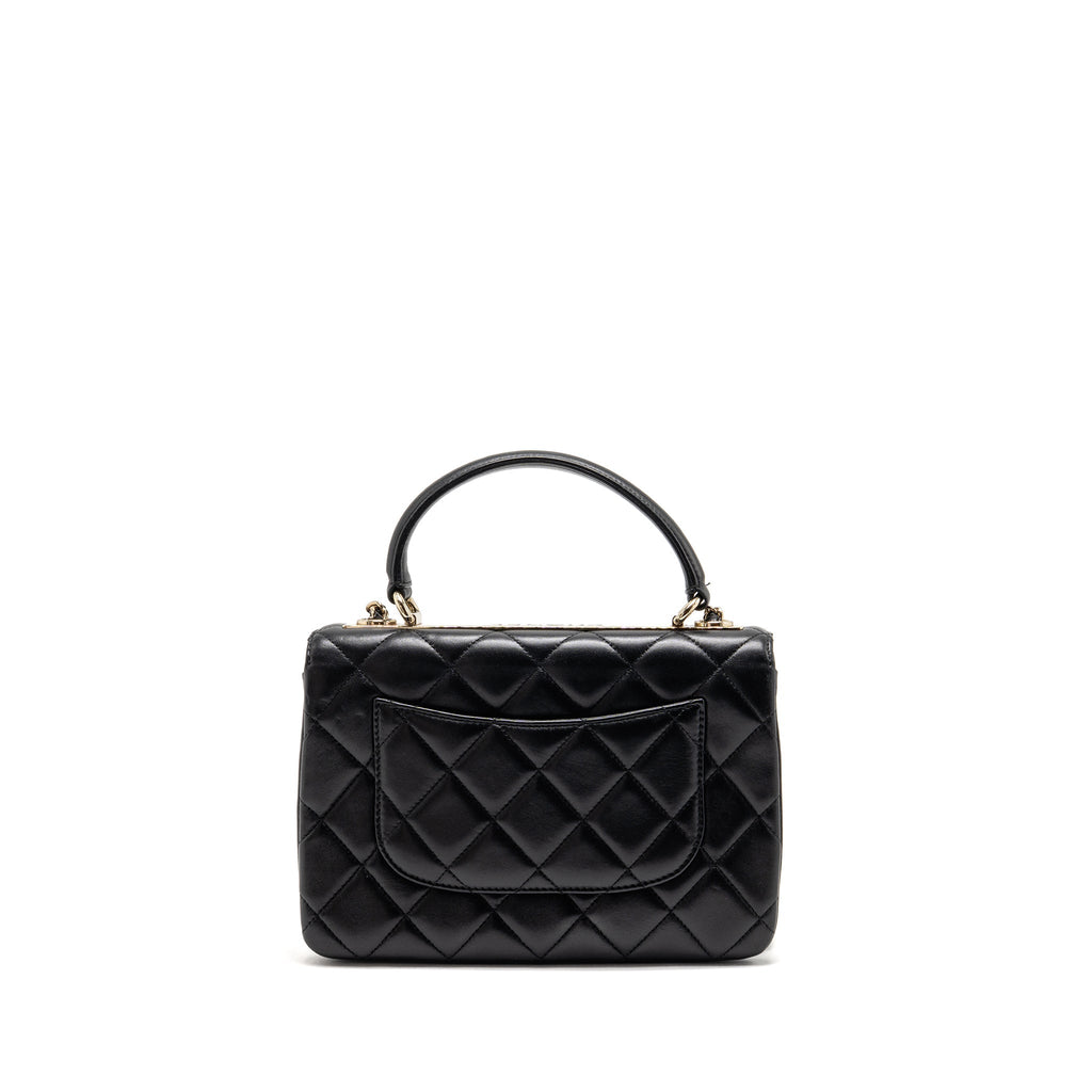 CHANEL TOP HANDLE TRENDY CC FLAP BAG LAMBSKIN BLACK LGHW