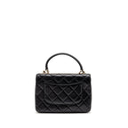 CHANEL TOP HANDLE TRENDY CC FLAP BAG LAMBSKIN BLACK LGHW