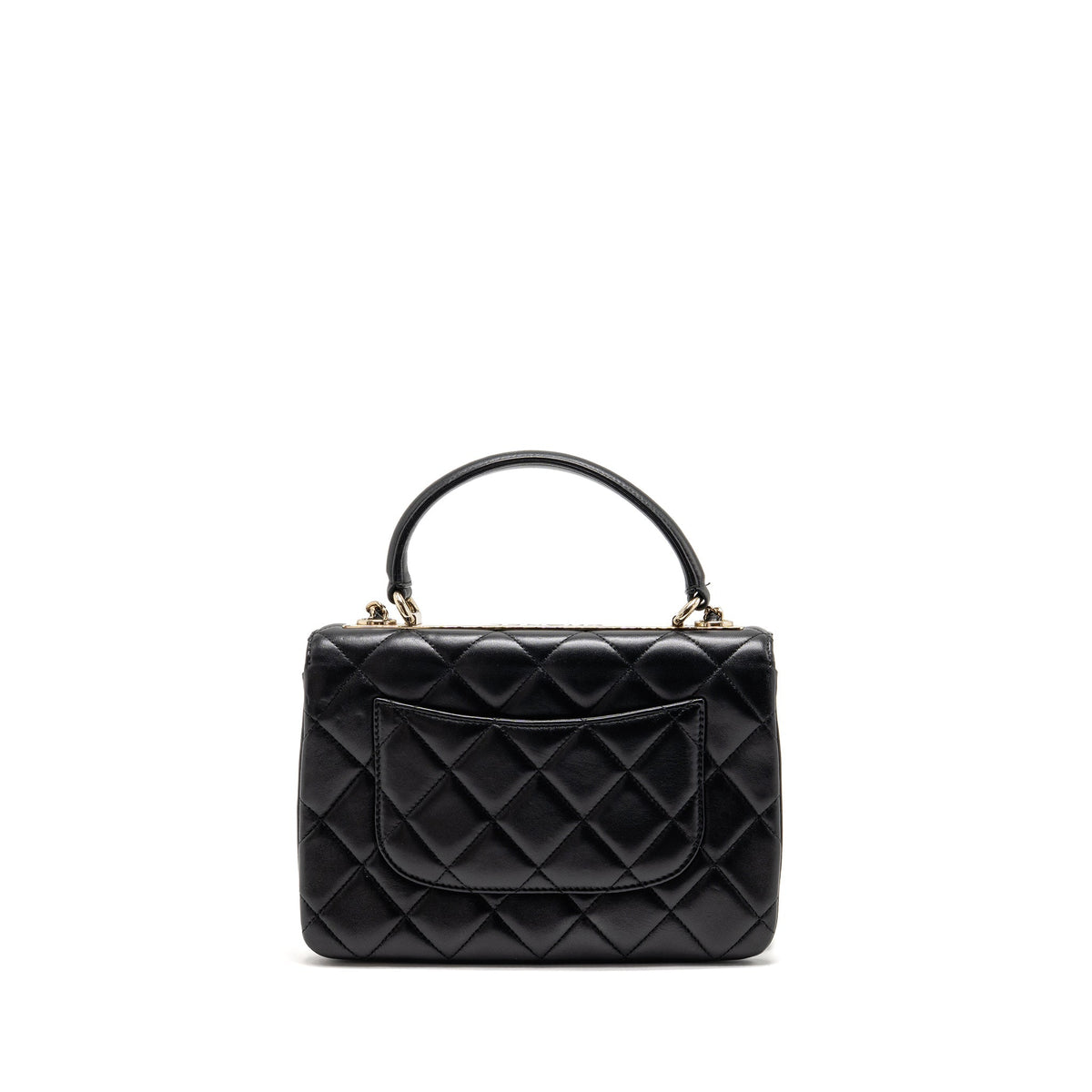 CHANEL TOP HANDLE TRENDY CC FLAP BAG LAMBSKIN BLACK LGHW