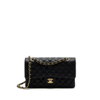 CHANEL MEDIUM CLASSIC DOUBLE FLAP BAG CAVIAR BLACK GHW(MICROCHIP)