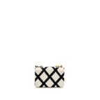 CHANEL 19 WALLET ON CHAIN FABRIC/CALFSKIN WHITE/BLACK MULTICOLOUR HARDWARE