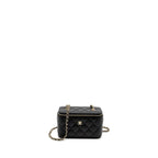CHANEL LONG VANITY WITH CHAIN CAVIAR BLACK LGHW