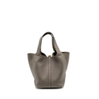 Hermes Picotin 22 Lock Bag Clemence Gris Etain GHW