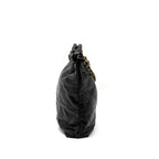 CHANEL MEDIUM 22 BAG SHINY CALFSKIN BLACK BRUSHED GHW(MICROCHIP)