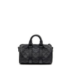 LOUIS VUITTON KEEPALL BANDOULIERE 25 MONOGRAM TAURILLON LEATHER BLACK WITH BLACK HARDWARE