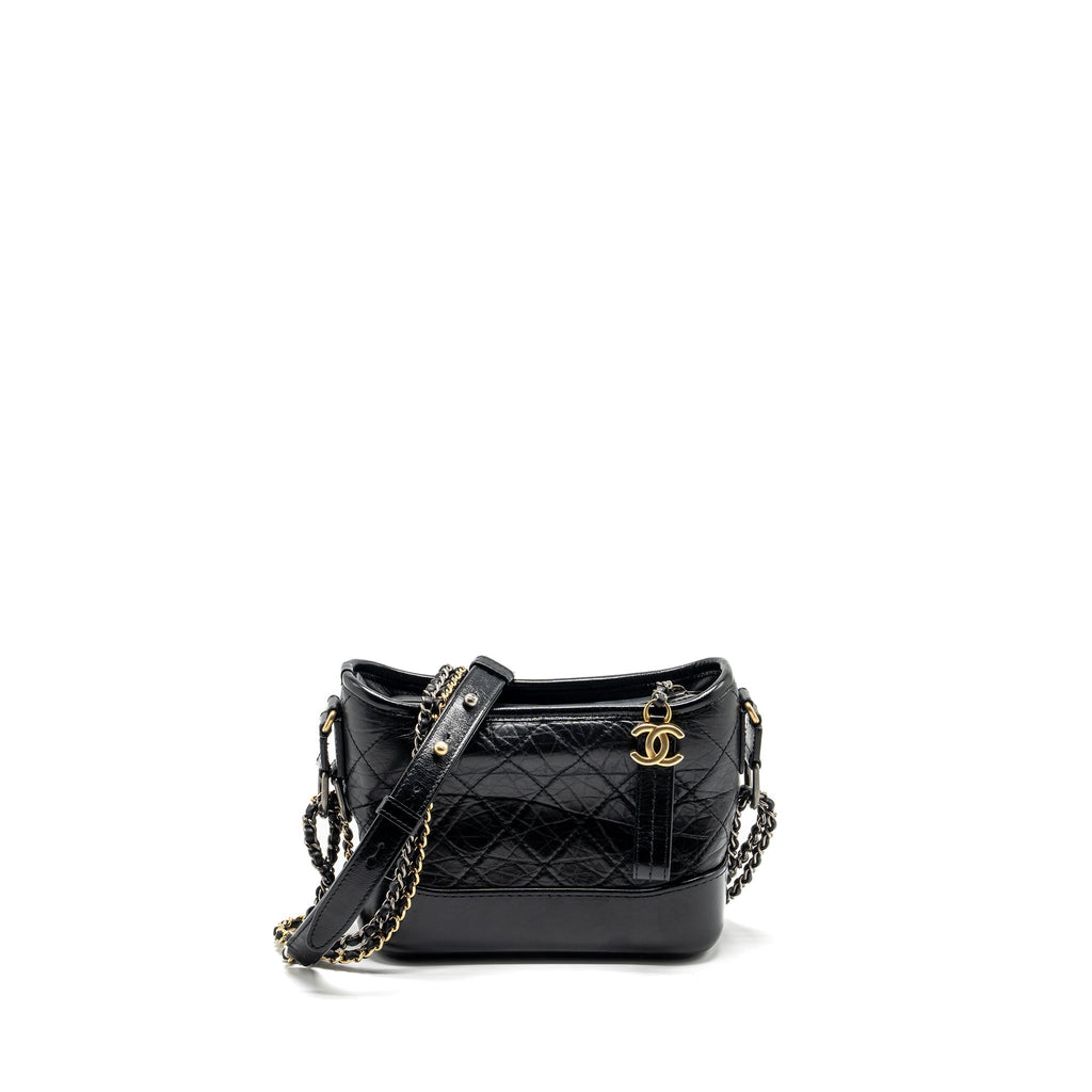 CHANEL SMALL GABRIELLE HOBO BAG CALFSKIN BLACK MULTICOLOUR HARDWARE