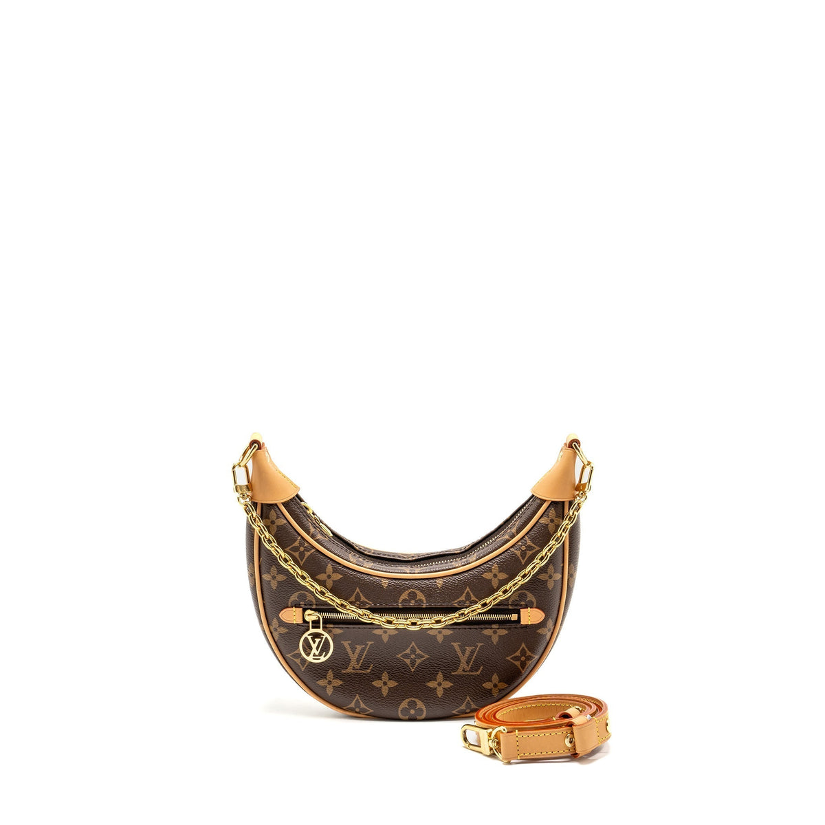 LOUIS VUITTON HALF-MOON LOOP BAGUETTE MONOGRAM CANVAS GHW