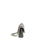 CHANEL 22A SMALL CLASSIC DOUBLE FLAP BAG LAMBSKIN GREY LGHW (MICROCHIP)