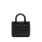 DIOR MEDIUM LADY DIOR ULTRAMATTE CANNAGE CALFSKIN SO BLACK
