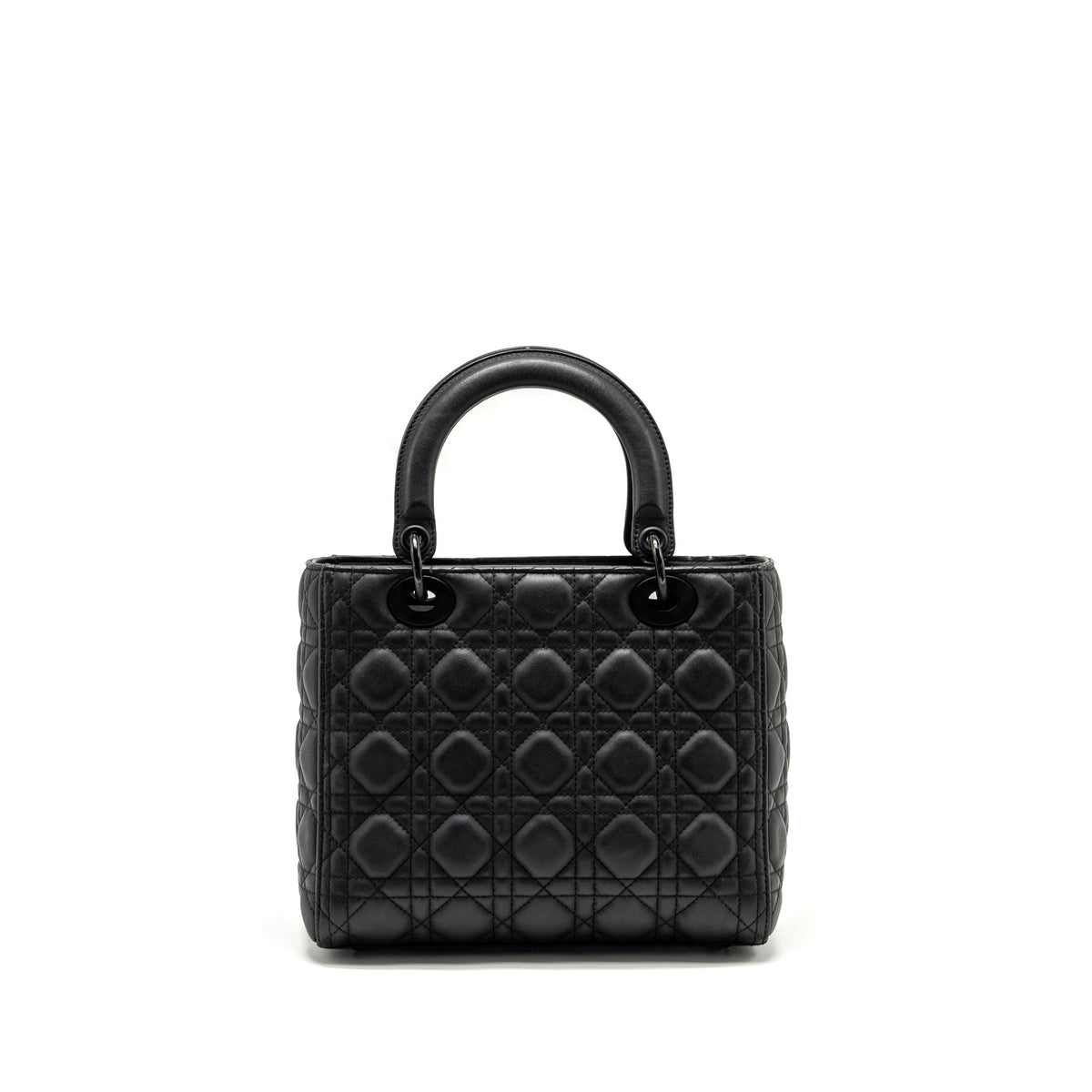 DIOR MEDIUM LADY DIOR ULTRAMATTE CANNAGE CALFSKIN SO BLACK