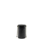 CHANEL CC ROUND VANITY CASE WITH CHAIN LAMBSKIN BLACK LGHW